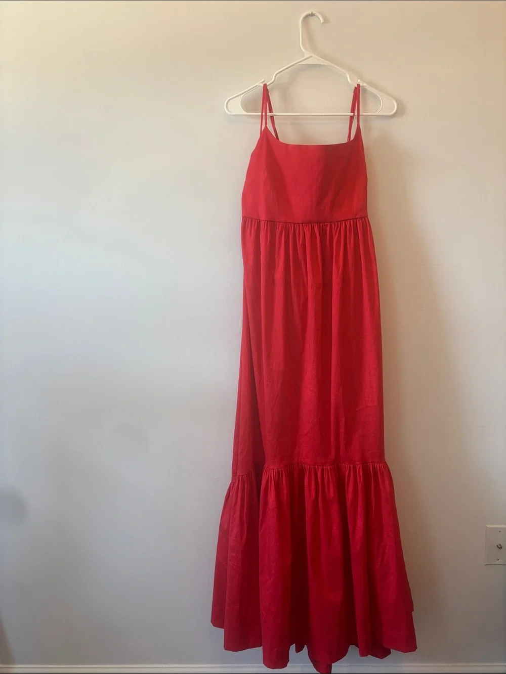 Abercrombie & Fitch Red Spaghetti-Strap Maxi Dress